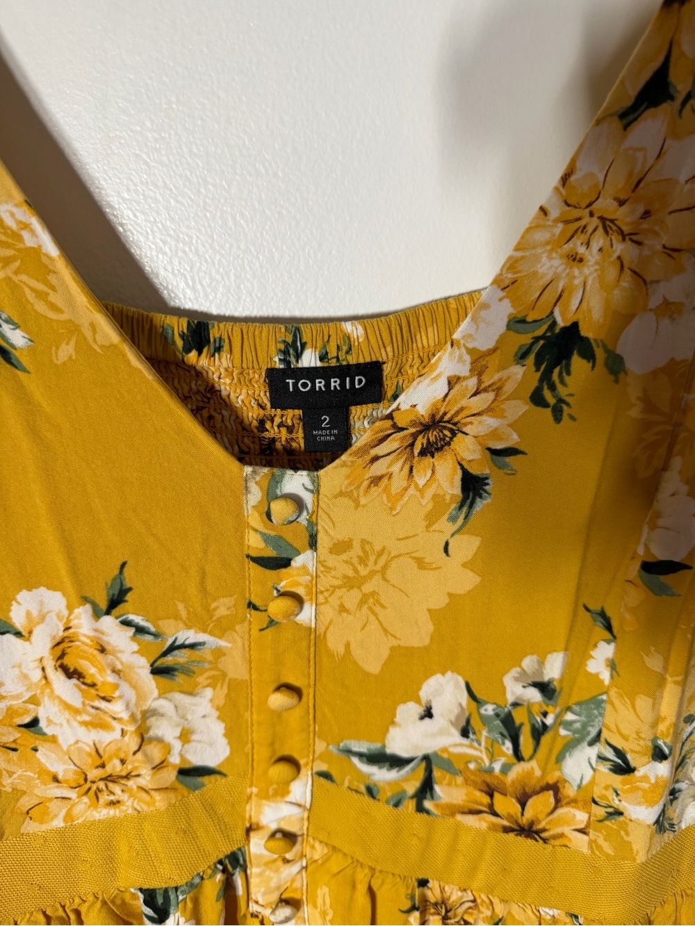 Torrid Size 2 Mustard Yellow Floral Button Front Maxi Dress - Picture 2 of 6